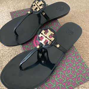 Tory Burch Black MINI MILLER JELLY THONG SANDAL